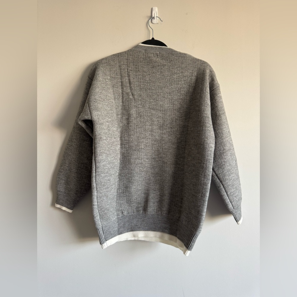 NWT Men’s Paul Frank Gray Fleece Lined Faux White Layer Detail Winter Sweater - Picture 2 of 6